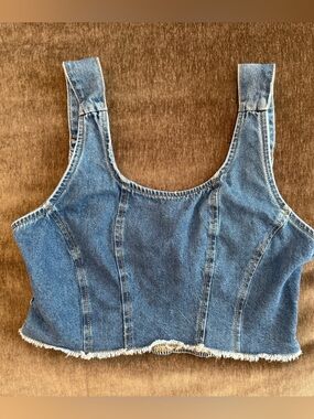 Lone Star Denim Crop Tank Top